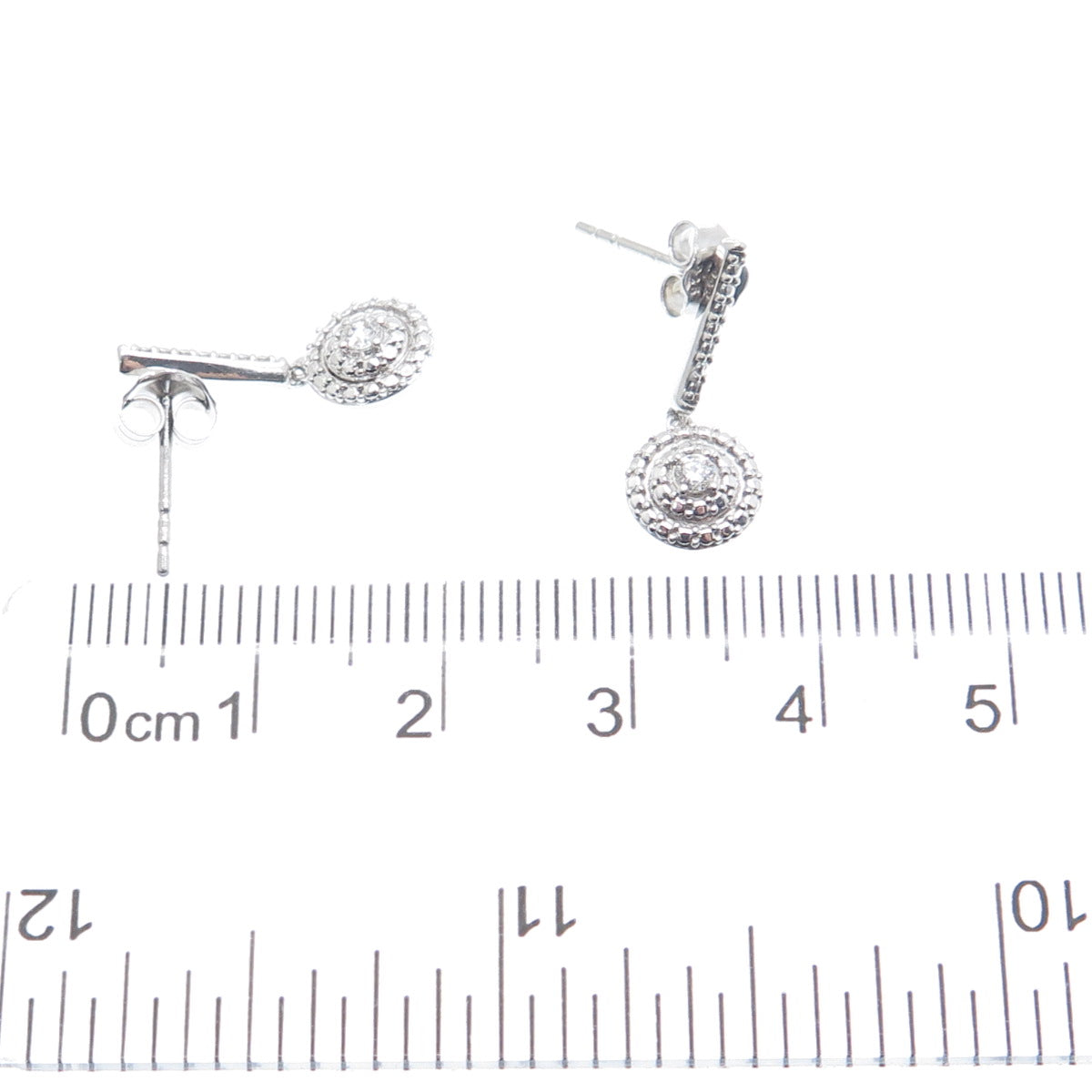 RL RICHLINE 925 Sterling Silver Real Round-Cut Diamond Accent Drop Earrings