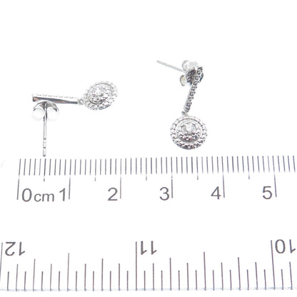 RL RICHLINE 925 Sterling Silver Real Round-Cut Diamond Accent Drop Earrings