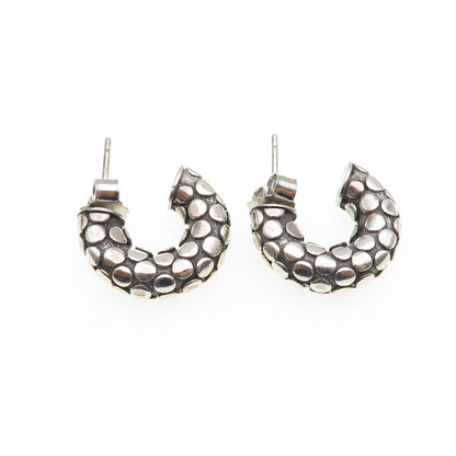 JOHN HARDY 925 Sterling Silver Vintage Dotted Hoop Earrings