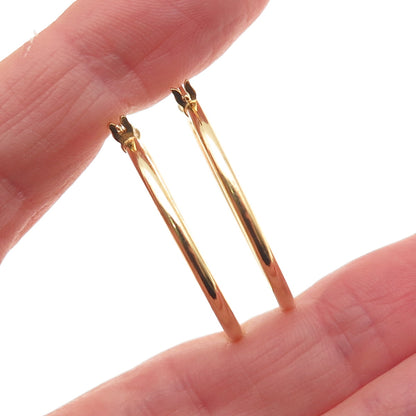 925 Sterling Silver Gold Plated Hoop Earrings