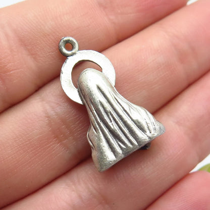 925 Sterling Silver Vintage Creed St. Mary Miraculous Religious Pendant