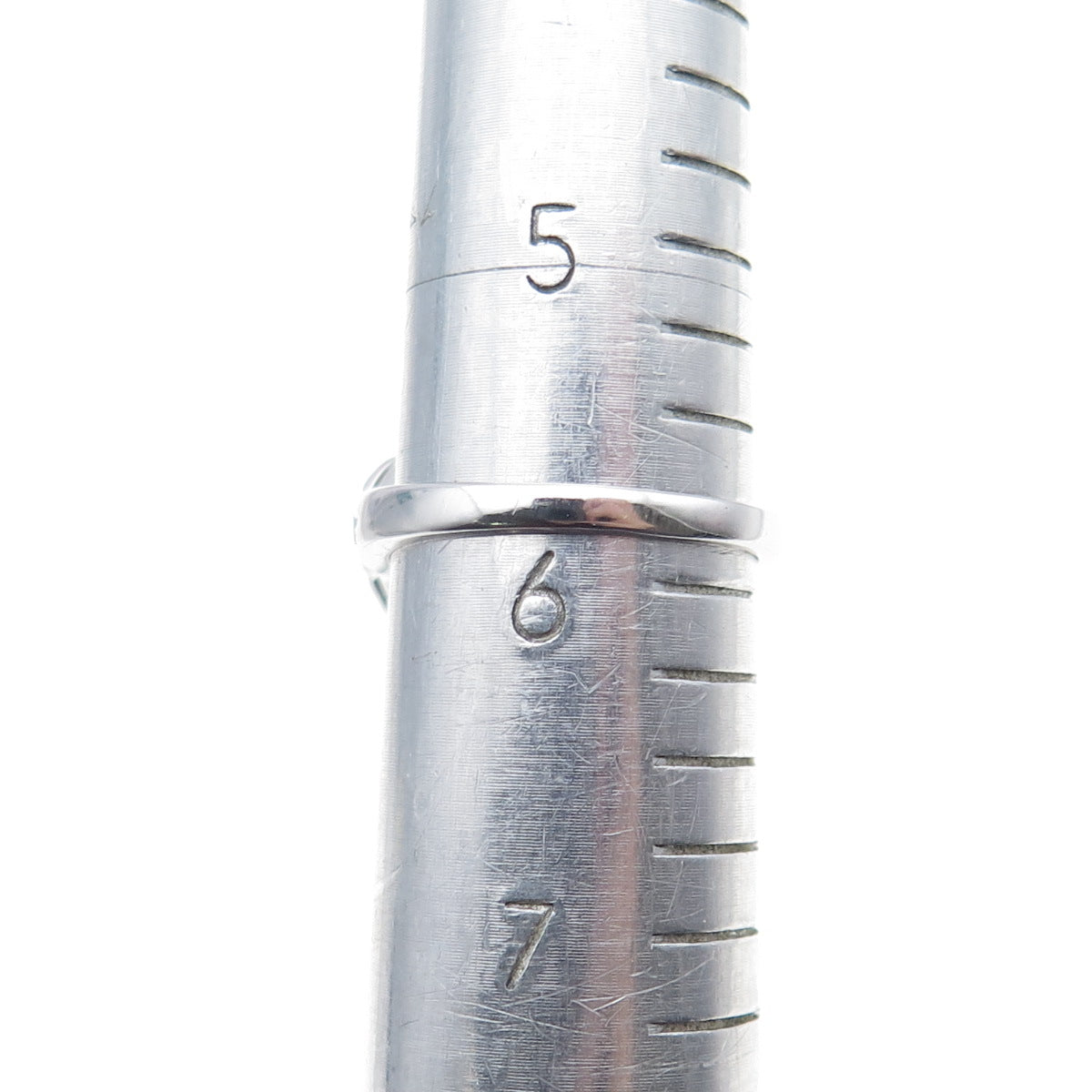 925 Sterling Silver Real Round-Cut Diamond Heart Ring Size 5.75