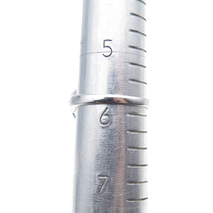 925 Sterling Silver Real Round-Cut Diamond Heart Ring Size 5.75