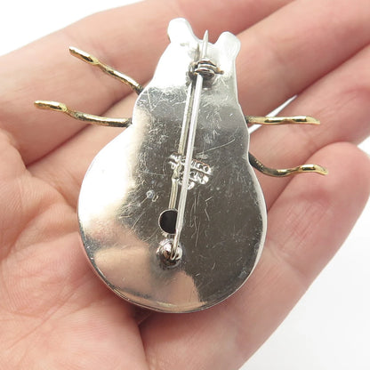 925 Sterling Silver Vintage Mexico Beetle Pin Brooch