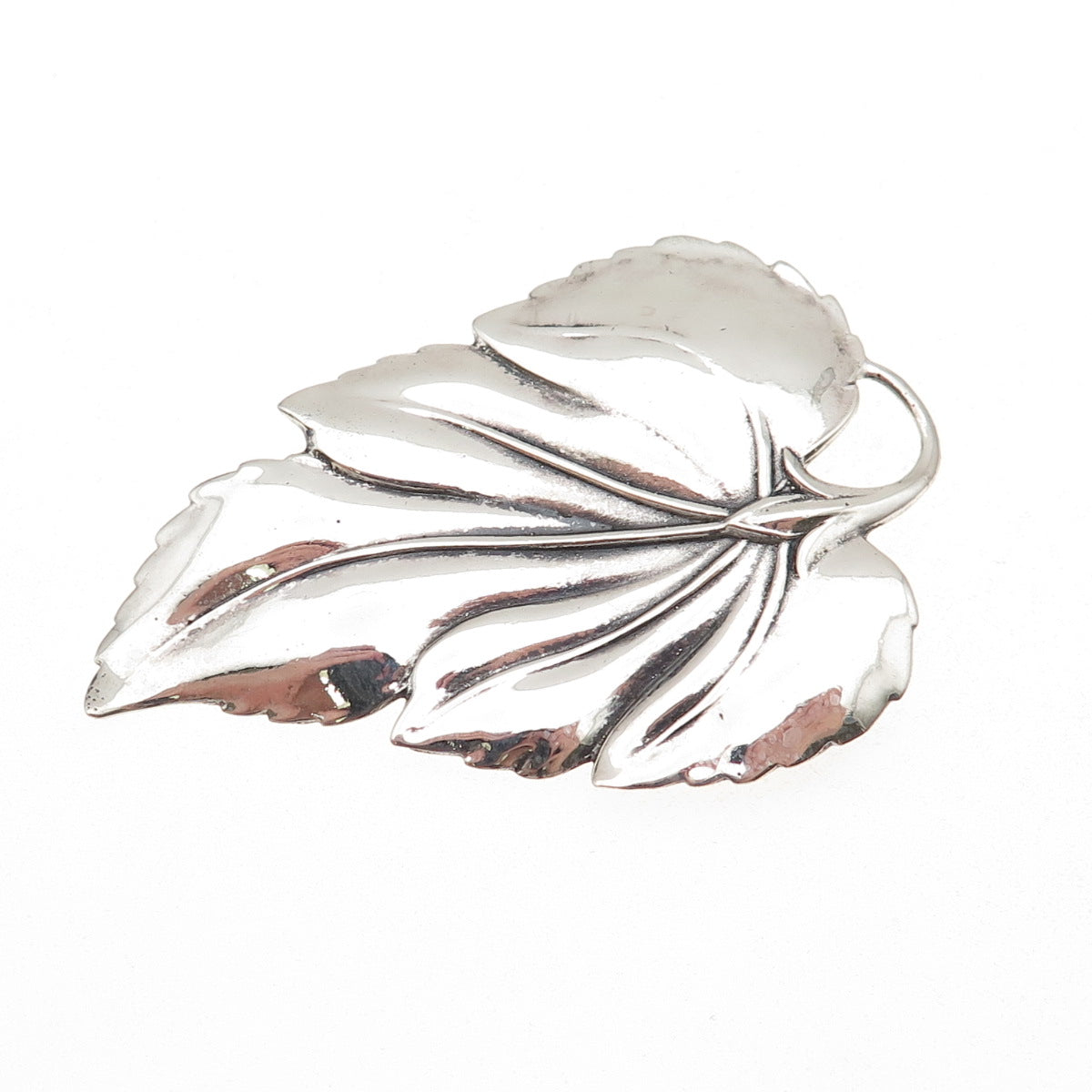 Danecraft 925 Sterling Silver Vintage Floral Leaf Oxidized Pin Brooch