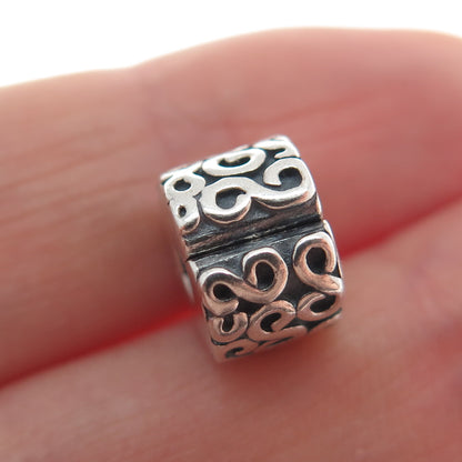 PANDORA 925 Sterling Silver Swirl Clip Bead Charm