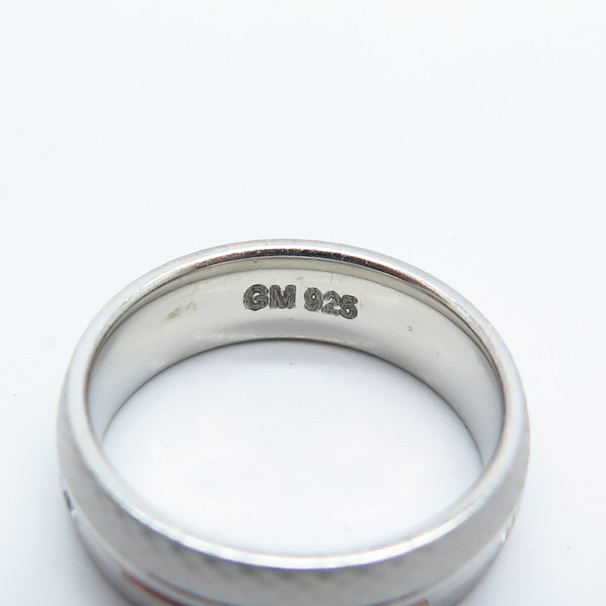 925 Sterling Silver Textured Band Ring Size 5.75