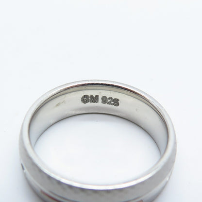 925 Sterling Silver Textured Band Ring Size 5.75