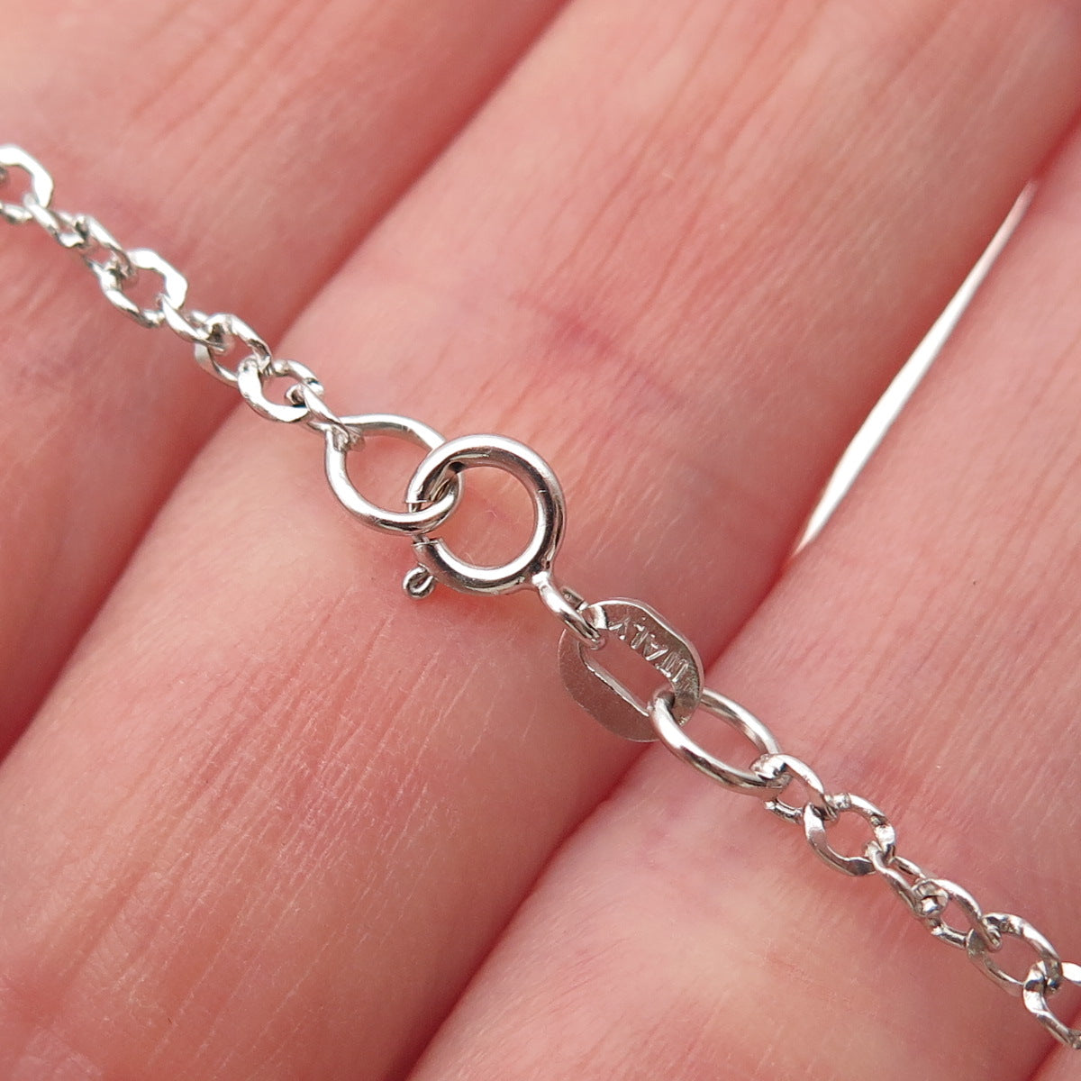 925 Sterling Silver Italy Real Blue Diamond Butterfly Cable Chain Necklace 18"