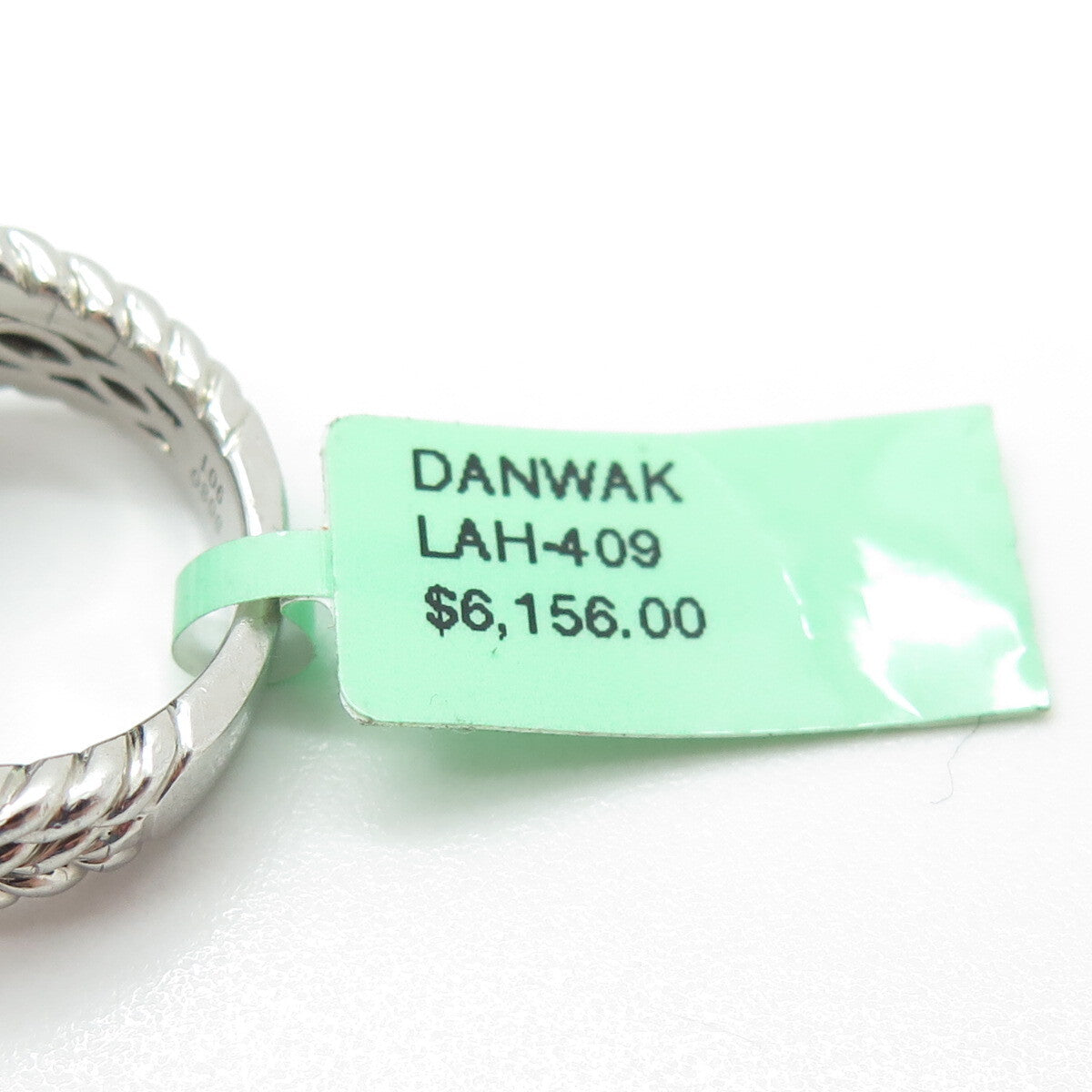 DANWAK 18K Gold 925 Sterling Silver 76 Round-Cut Diamond 0.85ct Ring Size 6.5