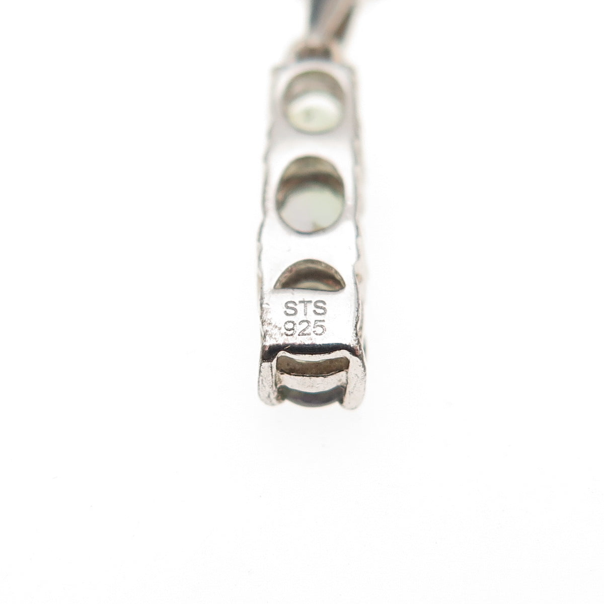 Chuck Clemency 925 Sterling Silver Real Green Amethyst Cable Chain Necklace 20"