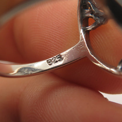 925 Sterling Silver Vintage Tree of Life Ring Size 4.75