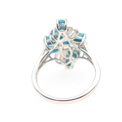Chuck Clemency 925 Sterling 2-Tone Real Sleeping Beauty Turquoise Ring Size 8.25