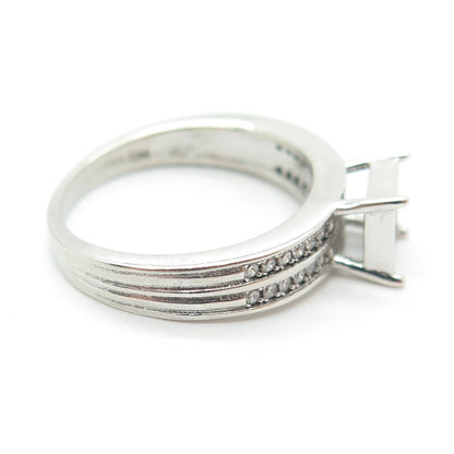 925 Sterling Silver Round-Cut Shaped C Z Ring Size 6.25