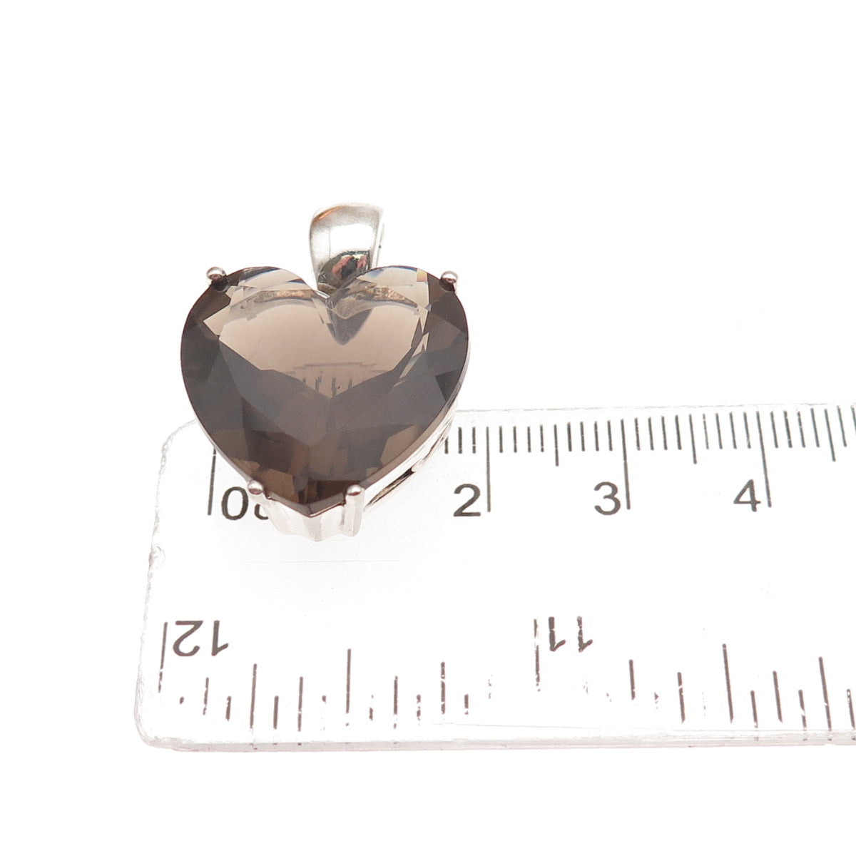 CHATEAU D'ARGENT & David Sigal Sterling Vintage Real Smoky Quartz Heart Pendant