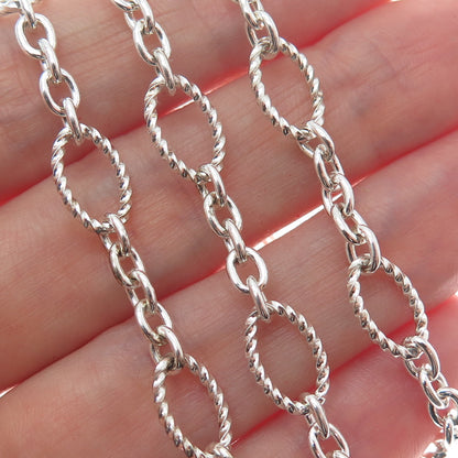 925 Sterling Silver Twisted Figaro Chain Necklace 18"