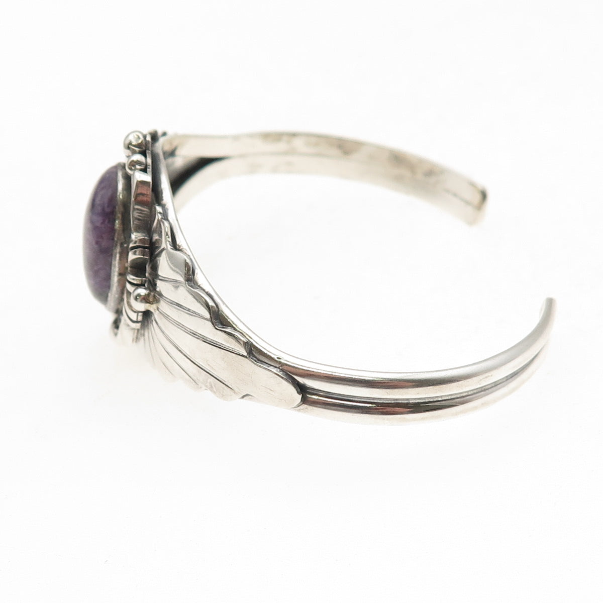 Leeann Lee Navajo Old Pawn Sterling Vintage Charoite Adjustable Bracelet 6.5"