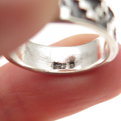925 Sterling Silver Vintage Arrow Oxidized Band Ring Size 5.75