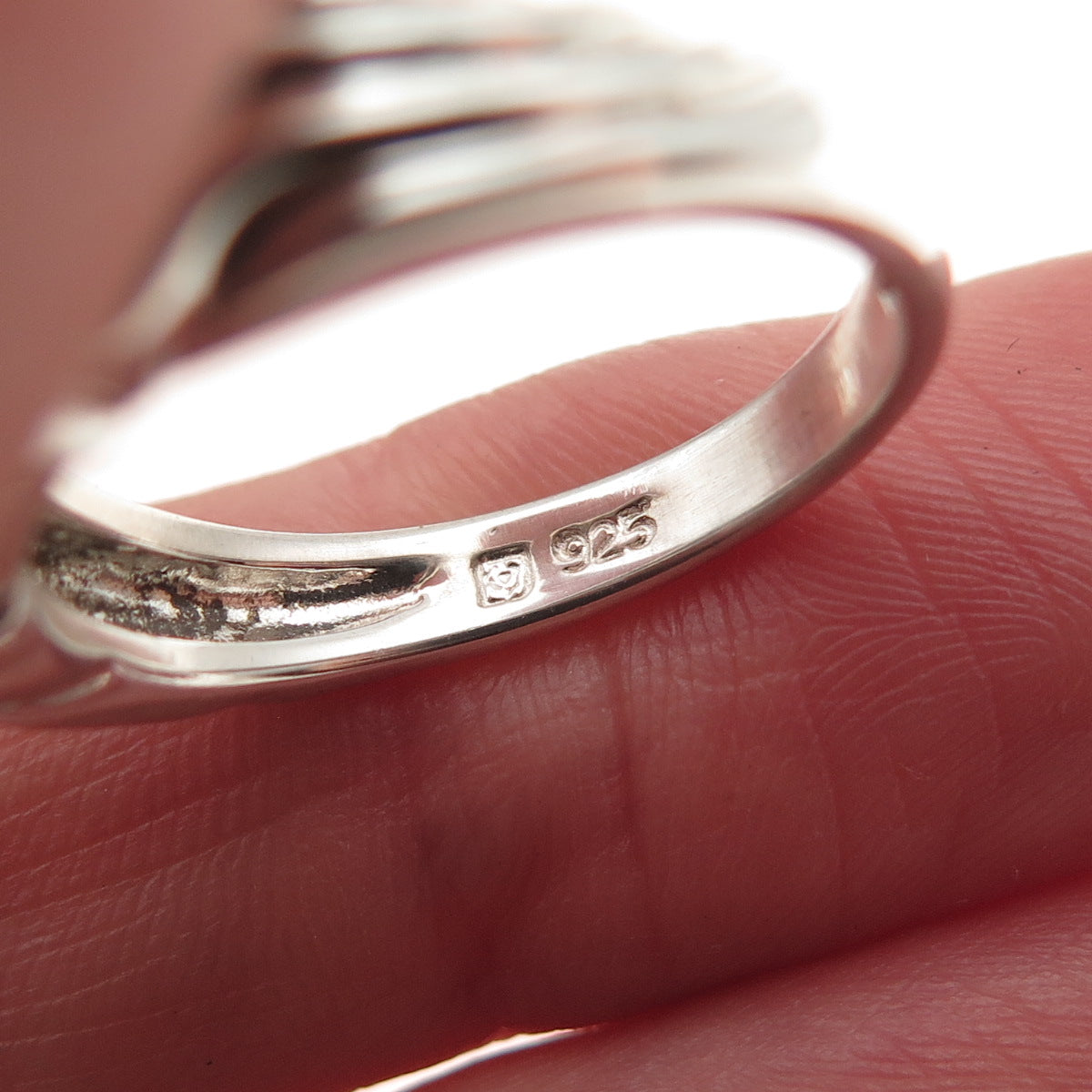 Michelle Albala 925 Sterling Silver Vintage Real Hematite Ring Size 7