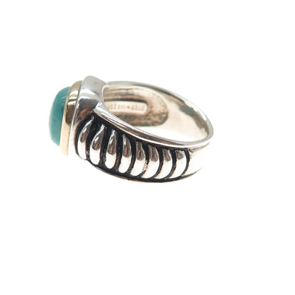 ESPO JOSEPH ESPOSITO 14K Gold Sterling Silver Vintage Turquoise Ring Size 7.25