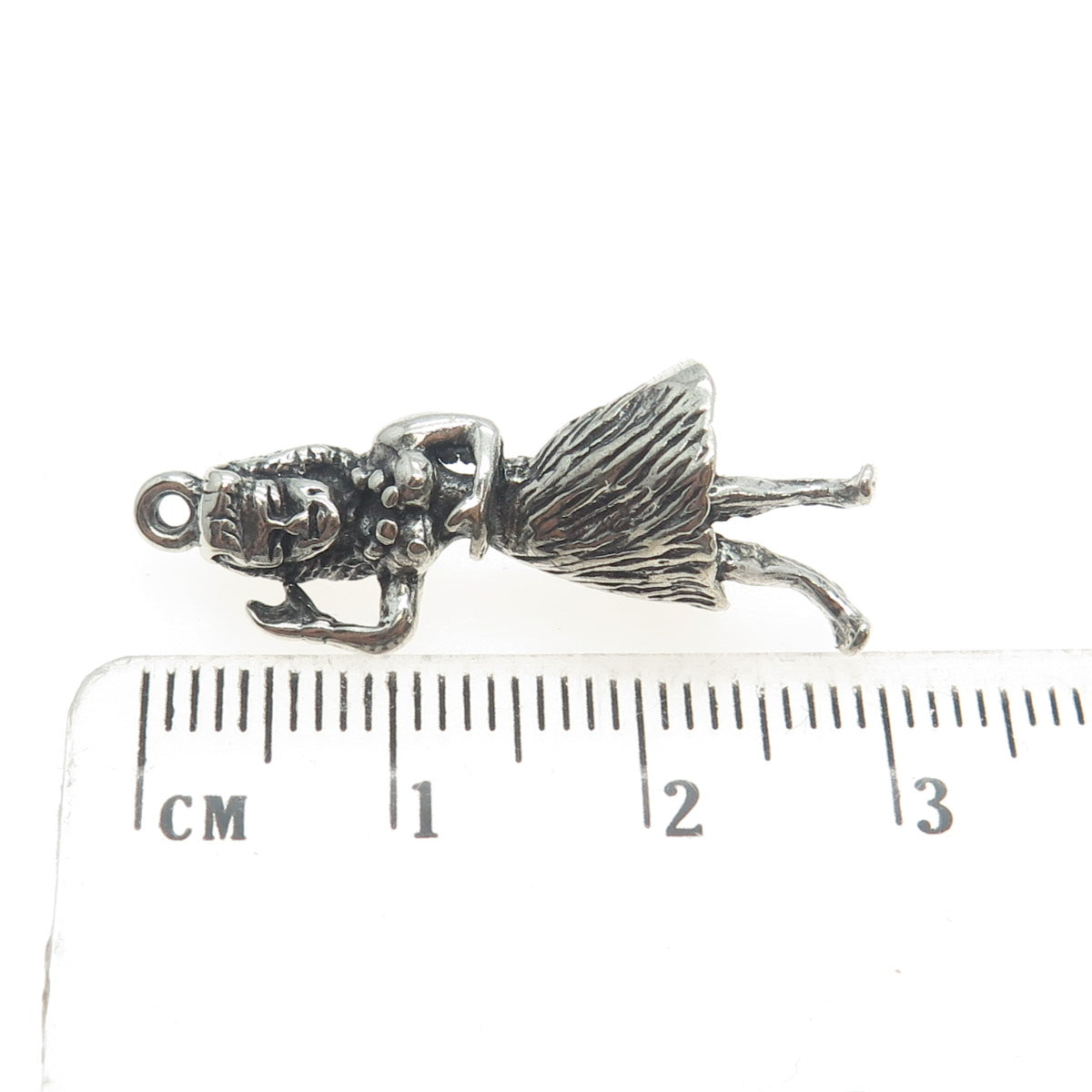 925 Sterling Silver Vintage Hawaiian Hula Dancer 3D Charm Pendant