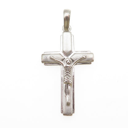 925 Sterling Silver Vintage Crucifix Cross Charm Pendant