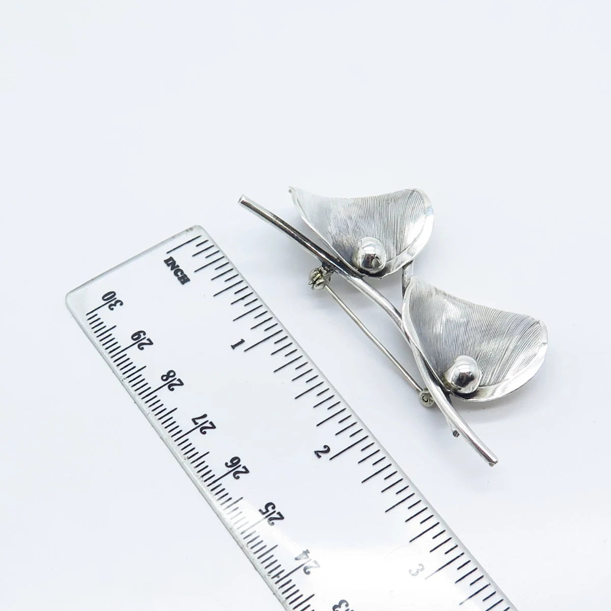 925 Sterling Silver Vintage Beau Calla Lily Floral Pin Brooch