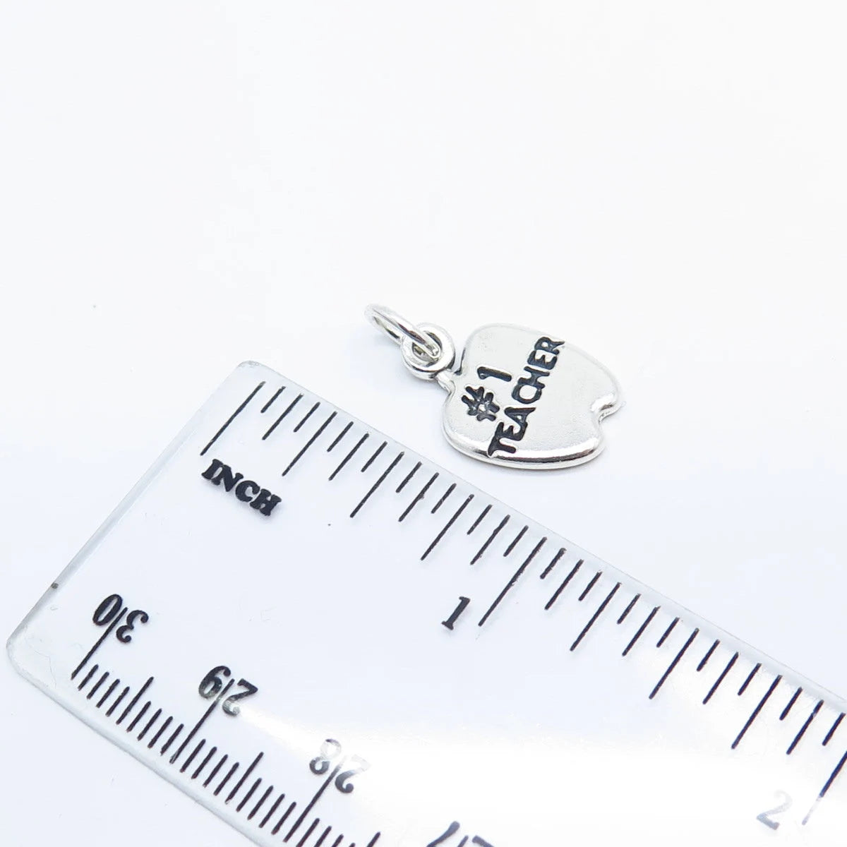 925 Sterling Silver Vintage "Teacher Number 1" Charm Pendant