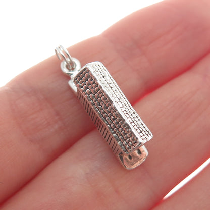 925 Sterling Silver Vintage Covered Bridge Minimalist 3D Charm Pendant