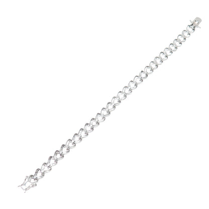ROSS SIMONS 925 Sterling Silver Diamond Accent Herringbone Link Bracelet 7.25"