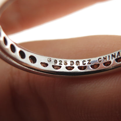 925 Sterling Silver Round-Cut C Z All Around Engagement Ring Size 10