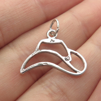925 Sterling Silver Vintage Sun West Abstract Cowboy Hat Charm Pendant