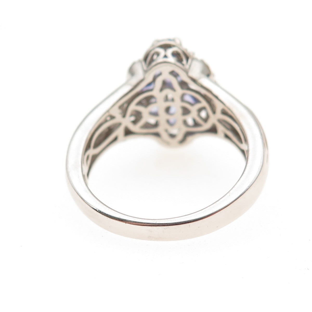Chuck Clemency 925 Sterling Silver Real Tanzanite & White Topaz Ring Size 8