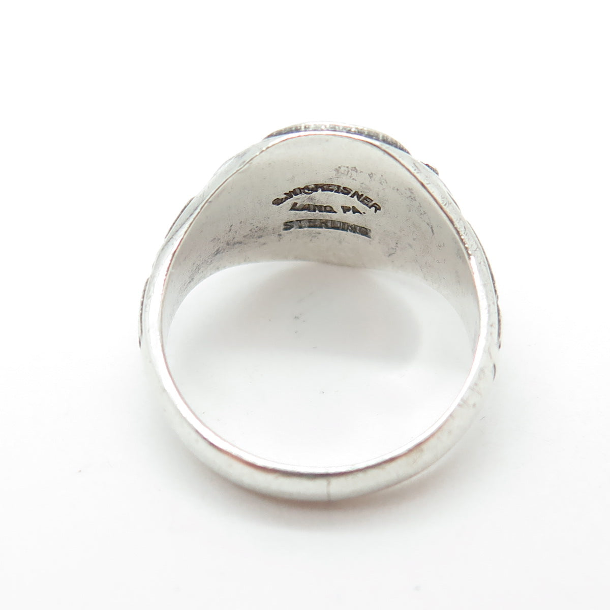 G. WM REISNER Sterling Silver Vintage Catholic Religious School Ring Size 4.75