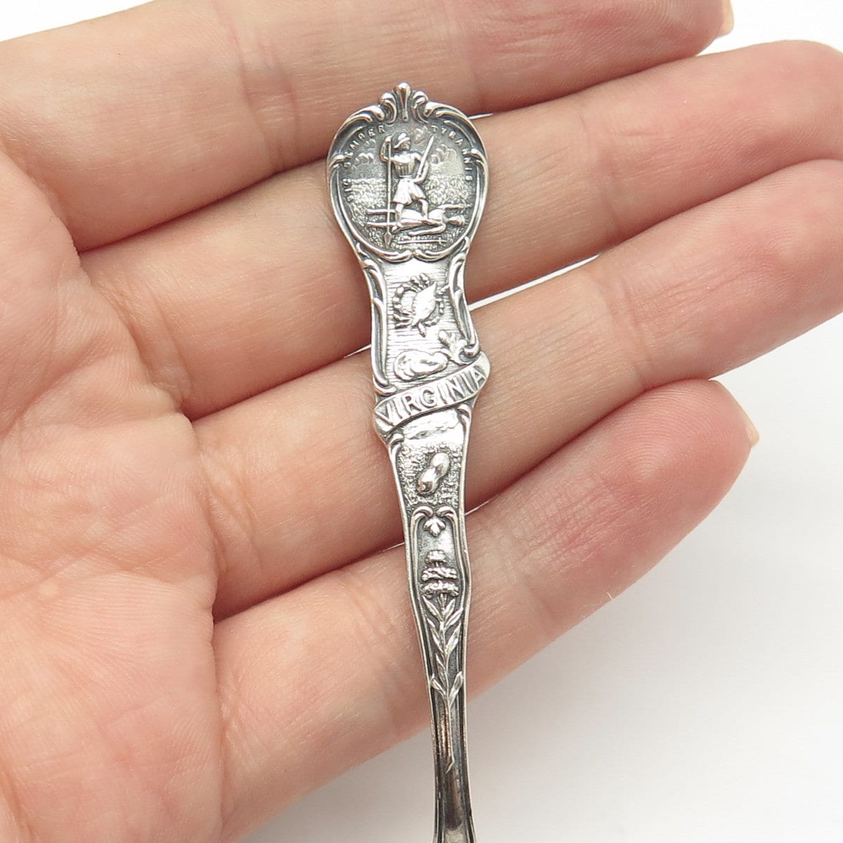 925 Sterling Silver Antique Art Deco Watson Virginia States & Cities Spoon