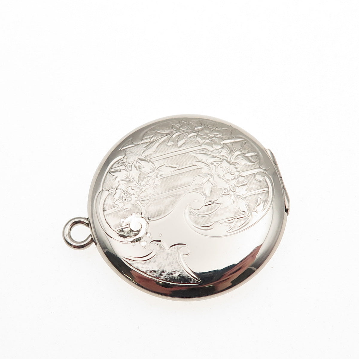 Danecraft 925 Sterling Silver Antique Art Deco Engraved Floral Locket Pendant
