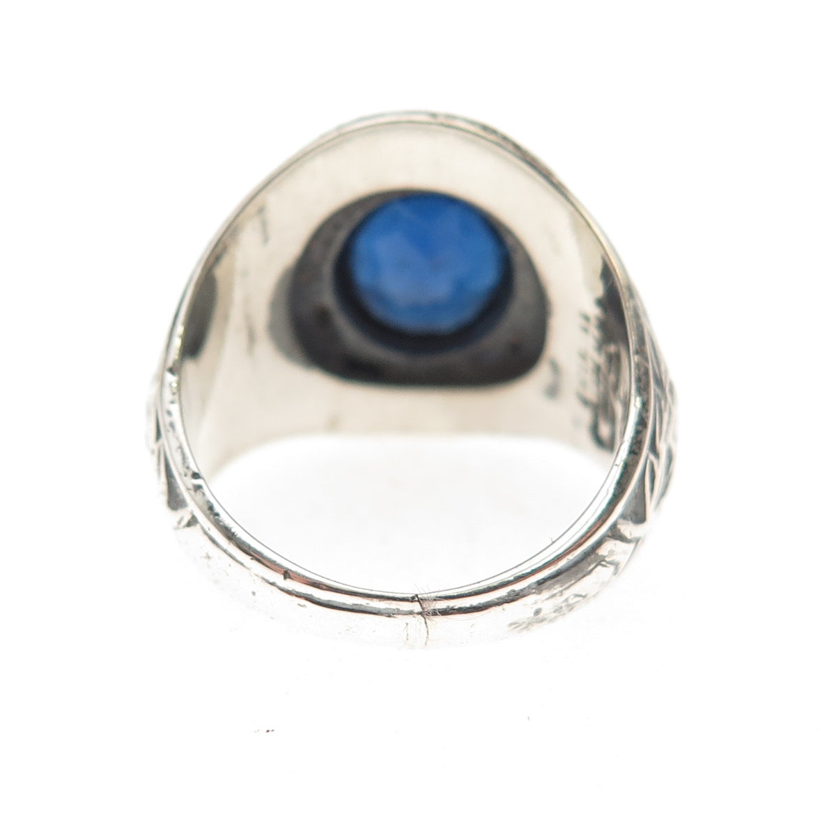 College Seal & Crest 925 Sterling Antique Glass Wicomico High School Ring Size 5
