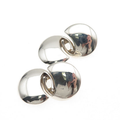 Yukihiro Shibata 925 Sterling Silver Vintage Japan Modernist Clip On Earrings
