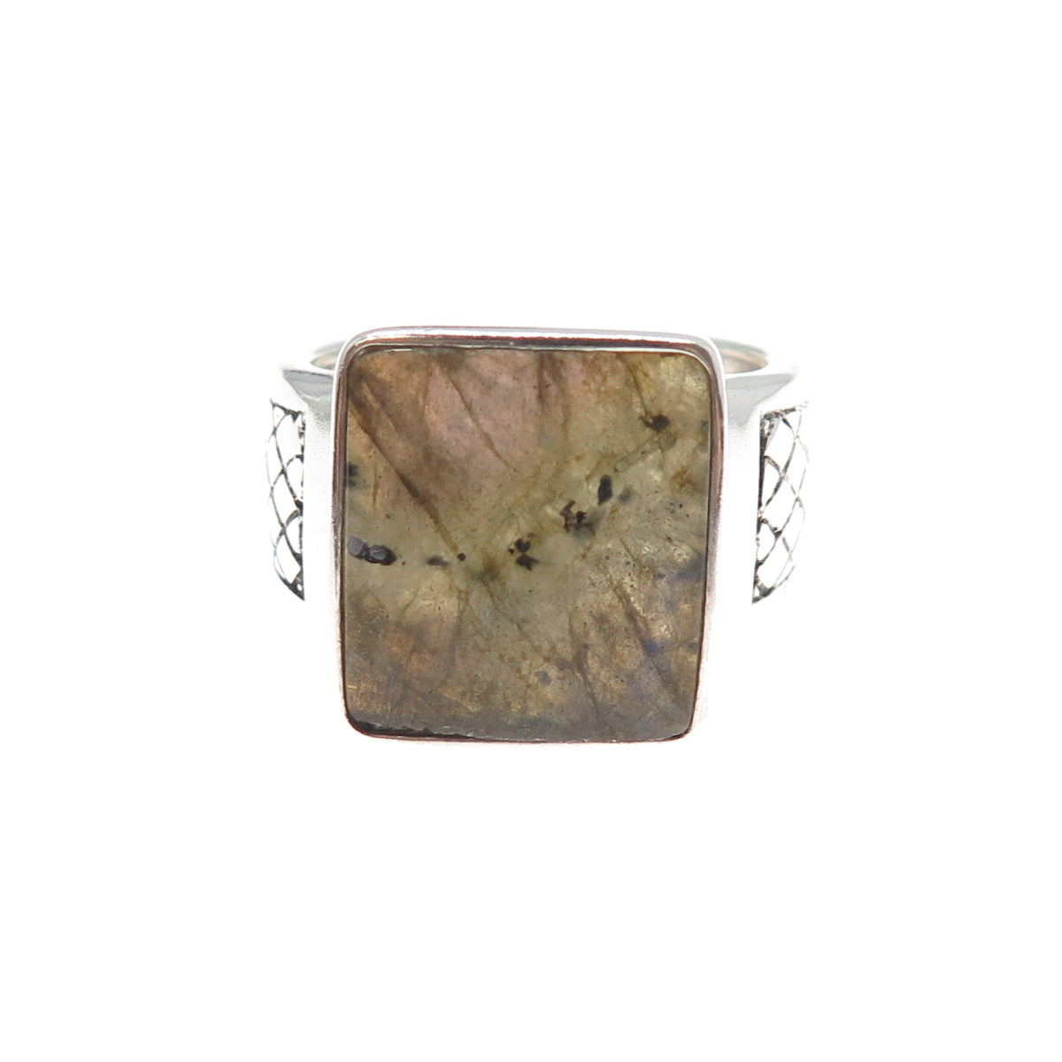 PHLD PlayHardLookDope 925 Sterling Silver Real Labradorite Ring Size 11.5