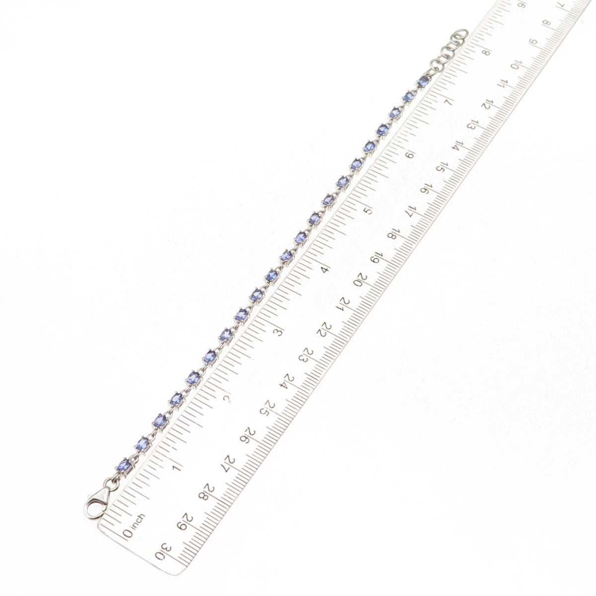 925 Sterling Silver Real Oval-Cut Tanzanite Bracelet 7-8"