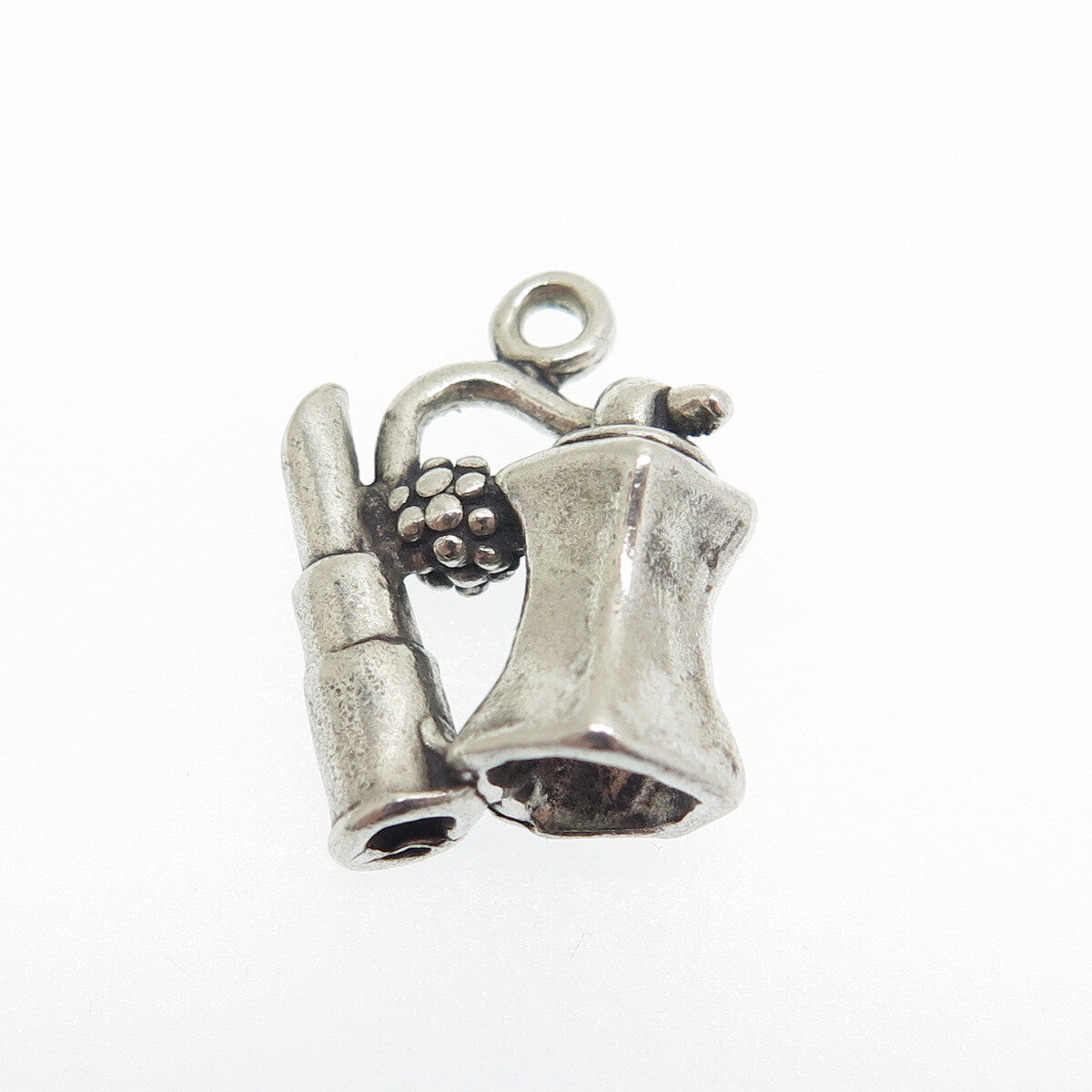 SUN WEST 925 Sterling Silver Vintage Lipstick & Atomizer 3D Charm Mini Pendant
