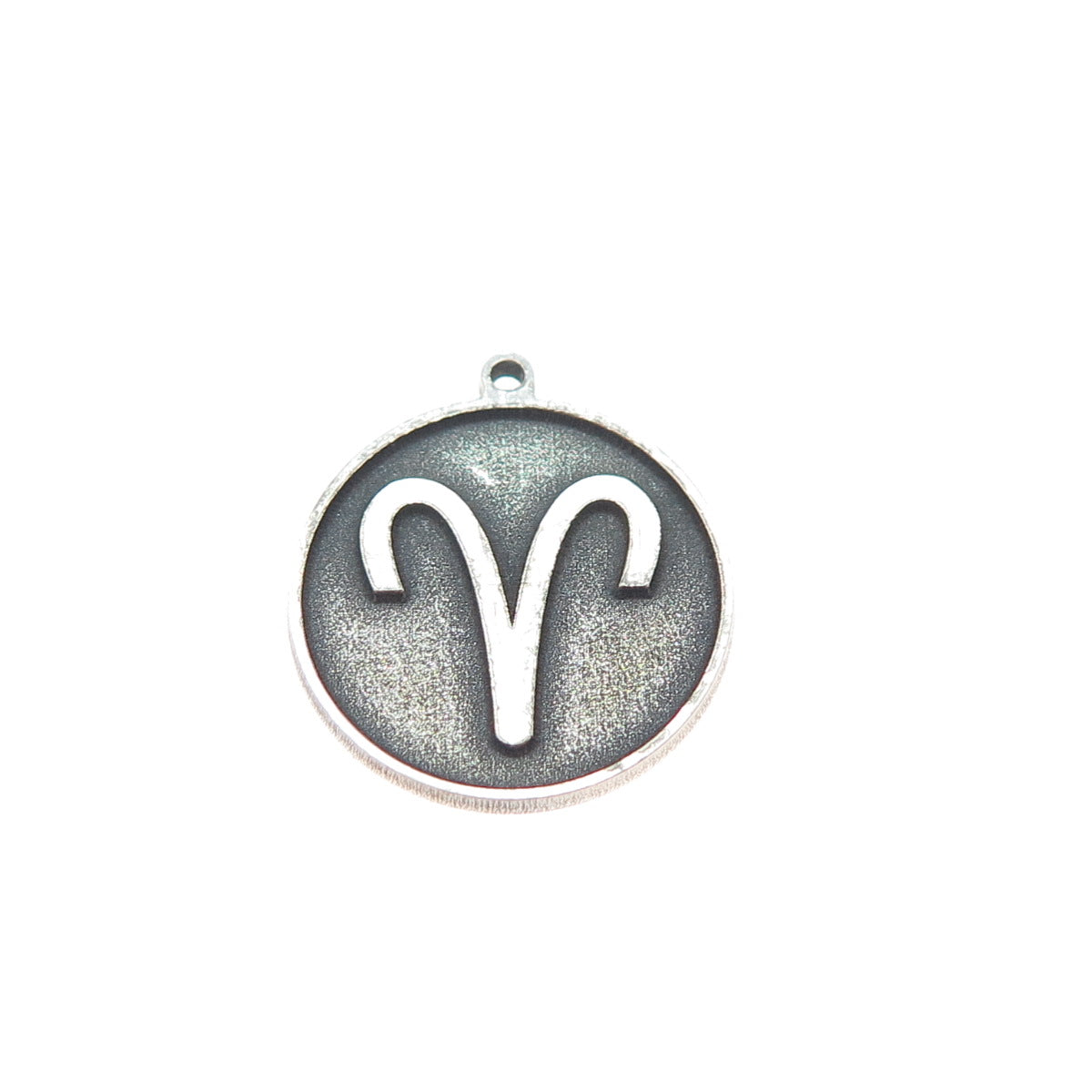 TOKEMOTI 925 Sterling Silver Aries Zodiac Sign Oxidized Minimalist Charm Pendant