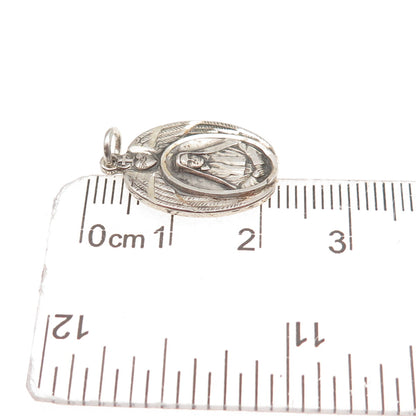HMH Religious 925 Sterling Antique Art Deco St. Frances Cabrini Charm Pendant