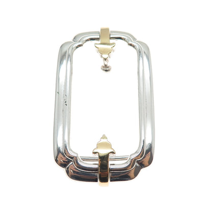 18K Gold 925 Sterling Silver Vintage Floral Belt Buckle