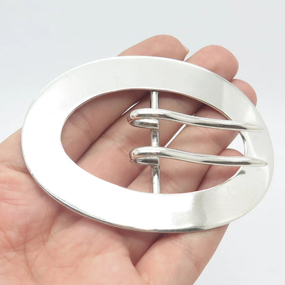925 Sterling Silver Vintage Belt Buckle Pin Brooch
