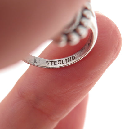 Ted Ott Old Pawn 925 Sterling Silver Vintage Southwestern Beaded Ring Size 5.25