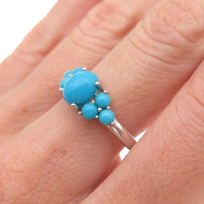 925 Sterling Silver Vintage Real Sleeping Beauty Turquoise Ring Size 8
