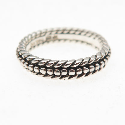 Chapal Zenray 925 Sterling Silver Vintage Dotted Oxidized Band Ring Size 7