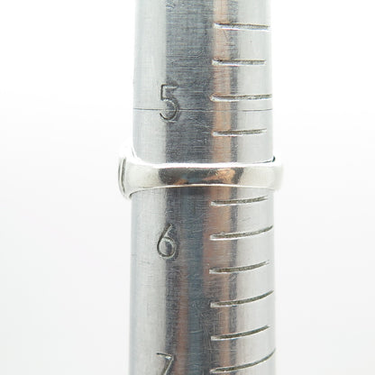925 Sterling Silver Vintage Diamond-Cut Overlap Ring Size 5.75