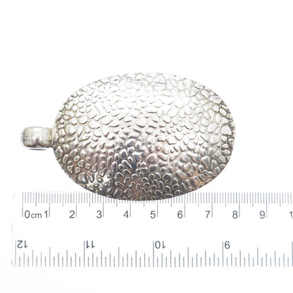 925 Sterling Silver Vintage Modernist Nugget Oval Pendant